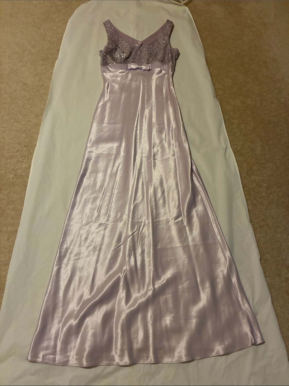 Roberta Bridal Lilac Satin evening dress